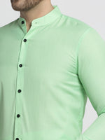 Thumbnail for Jainish Green Men's Cotton Solid Mandarin Collar Formal Shirts ( SF 726Light-Green ) - Distacart