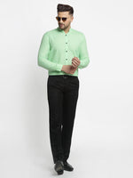 Thumbnail for Jainish Green Men's Cotton Solid Mandarin Collar Formal Shirts ( SF 726Light-Green ) - Distacart