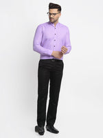 Thumbnail for Jainish Purple Men's Cotton Solid Mandarin Collar Formal Shirts ( SF 726Voilet ) - Distacart