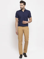 Thumbnail for Jainish Navy Men's Cotton Half Sleeves Solid Formal Shirts ( SF 754Navy ) - Distacart