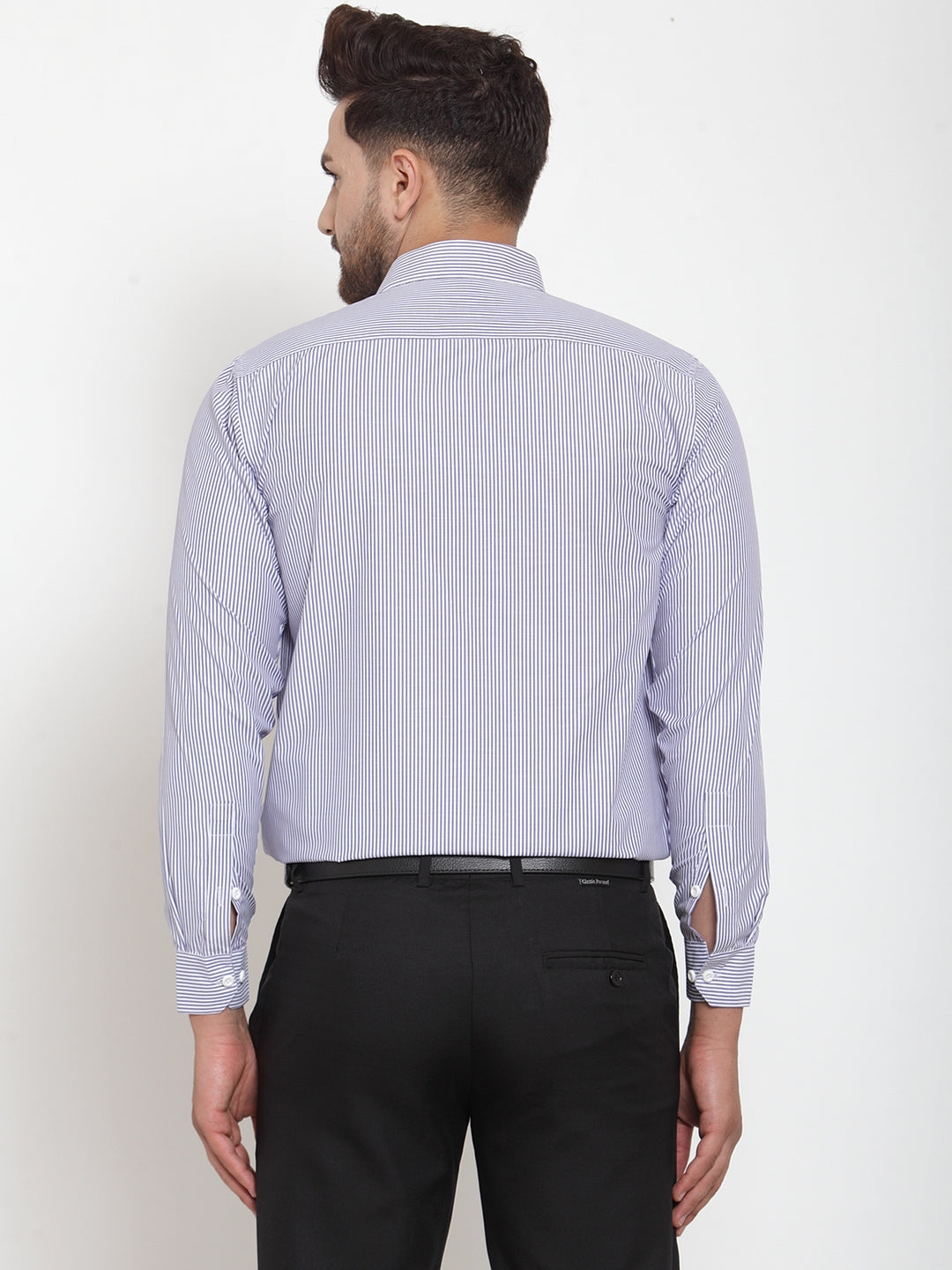 Jainish Blue Men's Cotton Striped Formal Shirt's ( SF 759Blue ) - Distacart