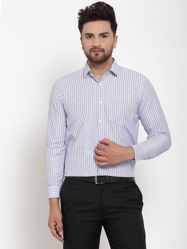 Jainish Grey Men's Cotton Striped Formal Shirt's ( SF 759Light-Grey ) - Distacart