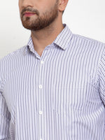 Thumbnail for Jainish Grey Men's Cotton Striped Formal Shirt's ( SF 759Light-Grey ) - Distacart