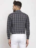 Thumbnail for Jainish Black Men's Cotton Checked Formal Shirt's ( SF 764Black ) - Distacart