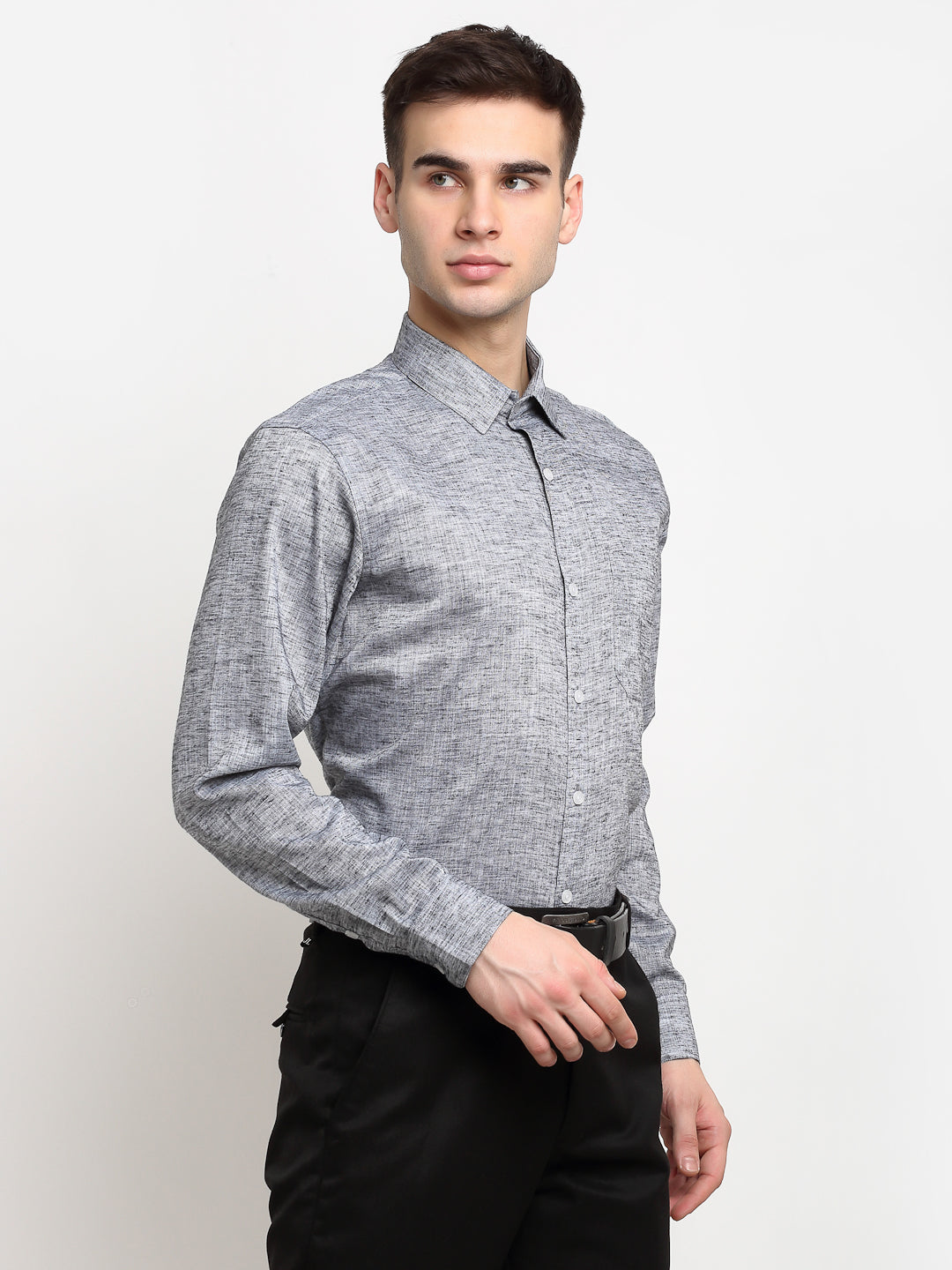 Jainish Grey Men's Solid Cotton Formal Shirt ( SF 782Grey ) - Distacart