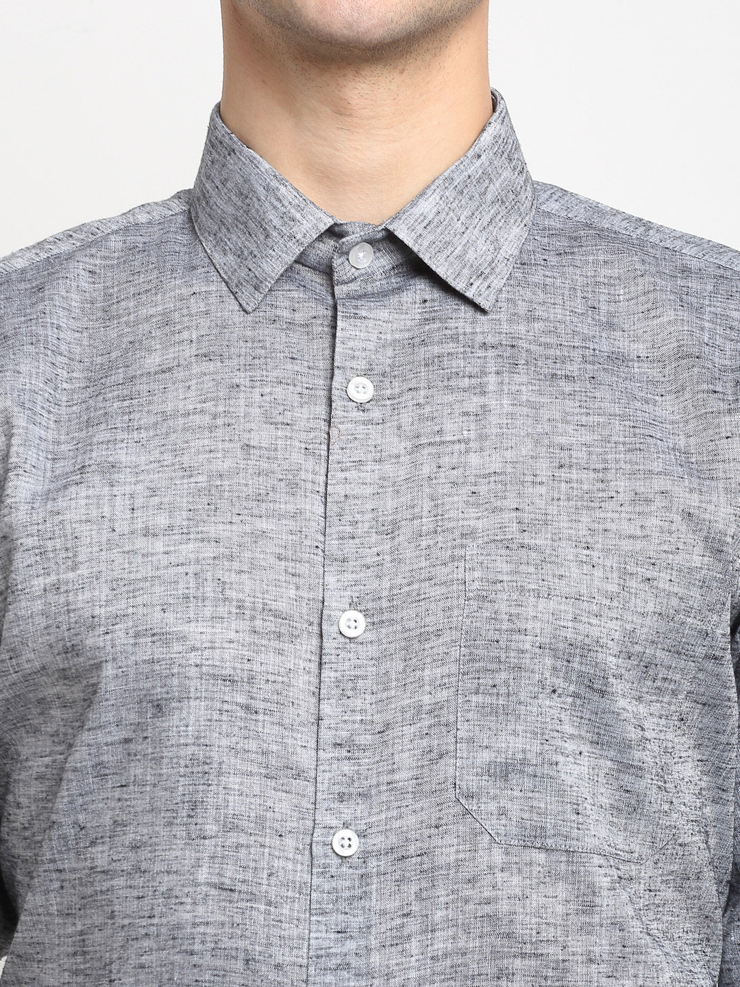 Jainish Grey Men's Solid Cotton Formal Shirt ( SF 782Grey ) - Distacart