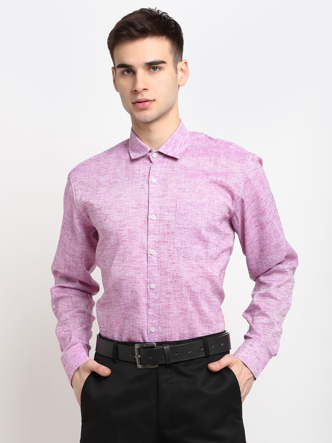 Jainish Purple Men's Solid Cotton Formal Shirt ( SF 782Purple ) - Distacart