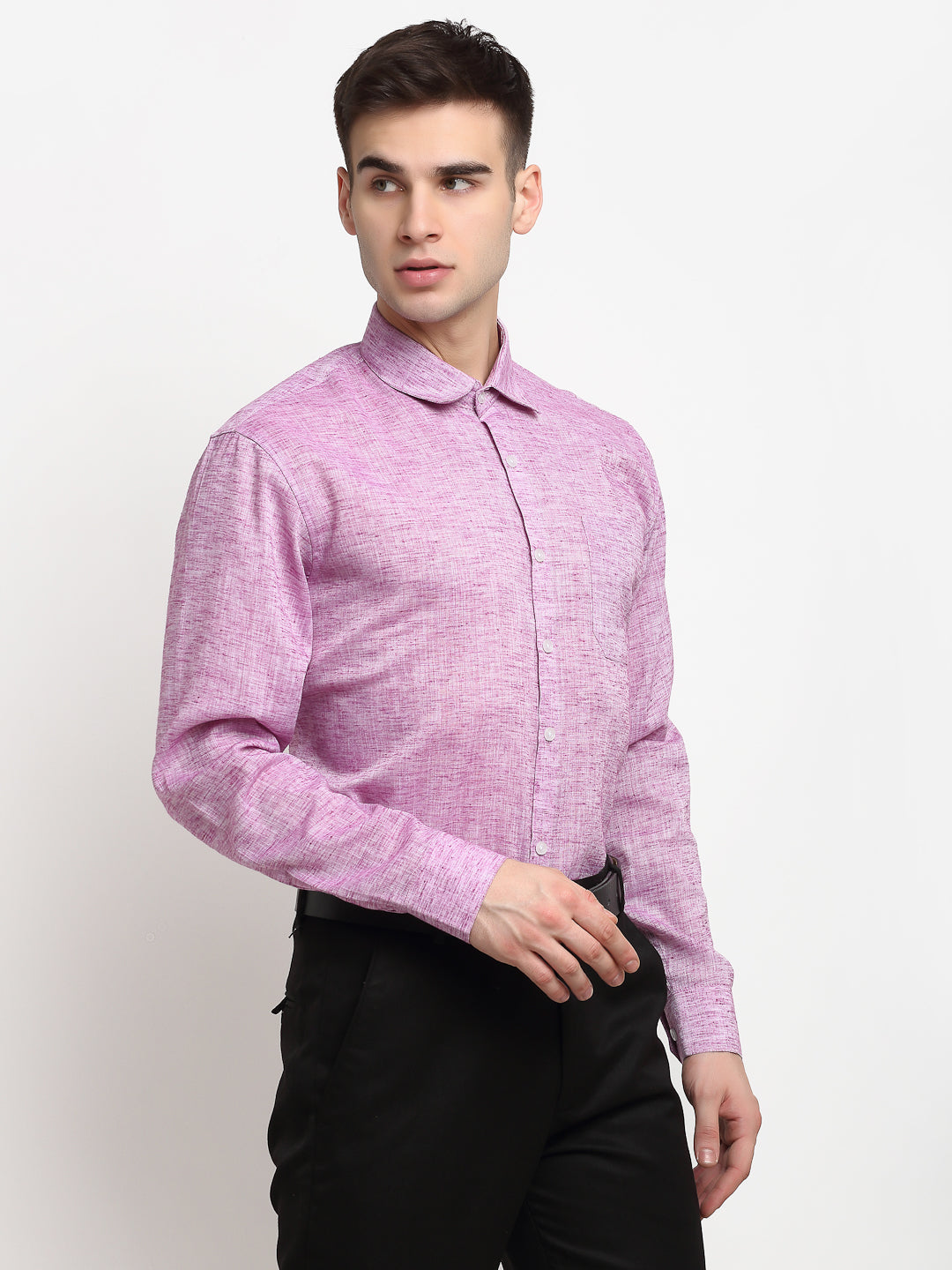 Jainish Purple Men's Solid Cotton Formal Shirt ( SF 782Purple ) - Distacart