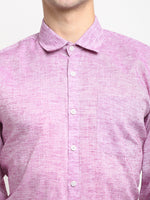 Thumbnail for Jainish Purple Men's Solid Cotton Formal Shirt ( SF 782Purple ) - Distacart