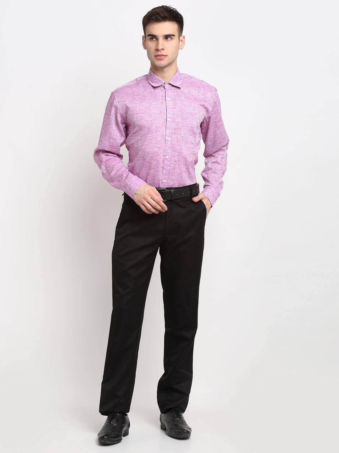 Jainish Purple Men's Solid Cotton Formal Shirt ( SF 782Purple ) - Distacart