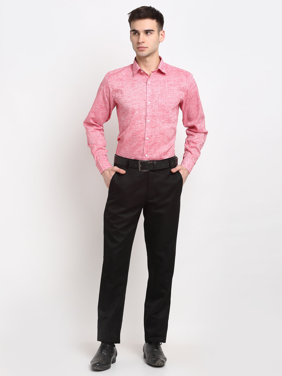 Jainish Red Men's Solid Cotton Formal Shirt ( SF 782Red ) - Distacart