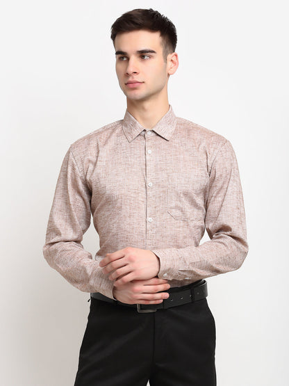 Jainish Rust Men's Solid Cotton Formal Shirt ( SF 782Rust ) - Distacart