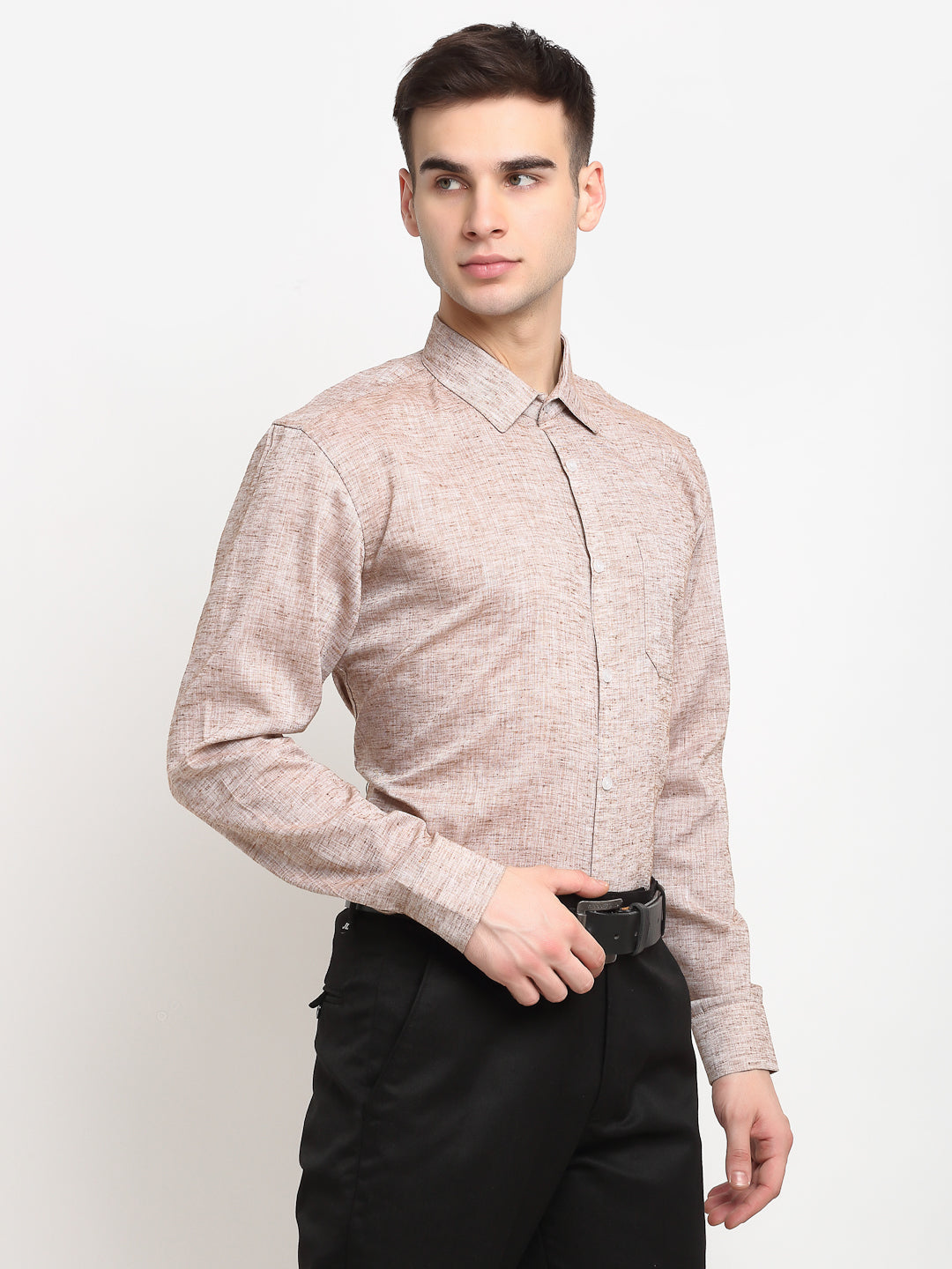 Jainish Rust Men's Solid Cotton Formal Shirt ( SF 782Rust ) - Distacart
