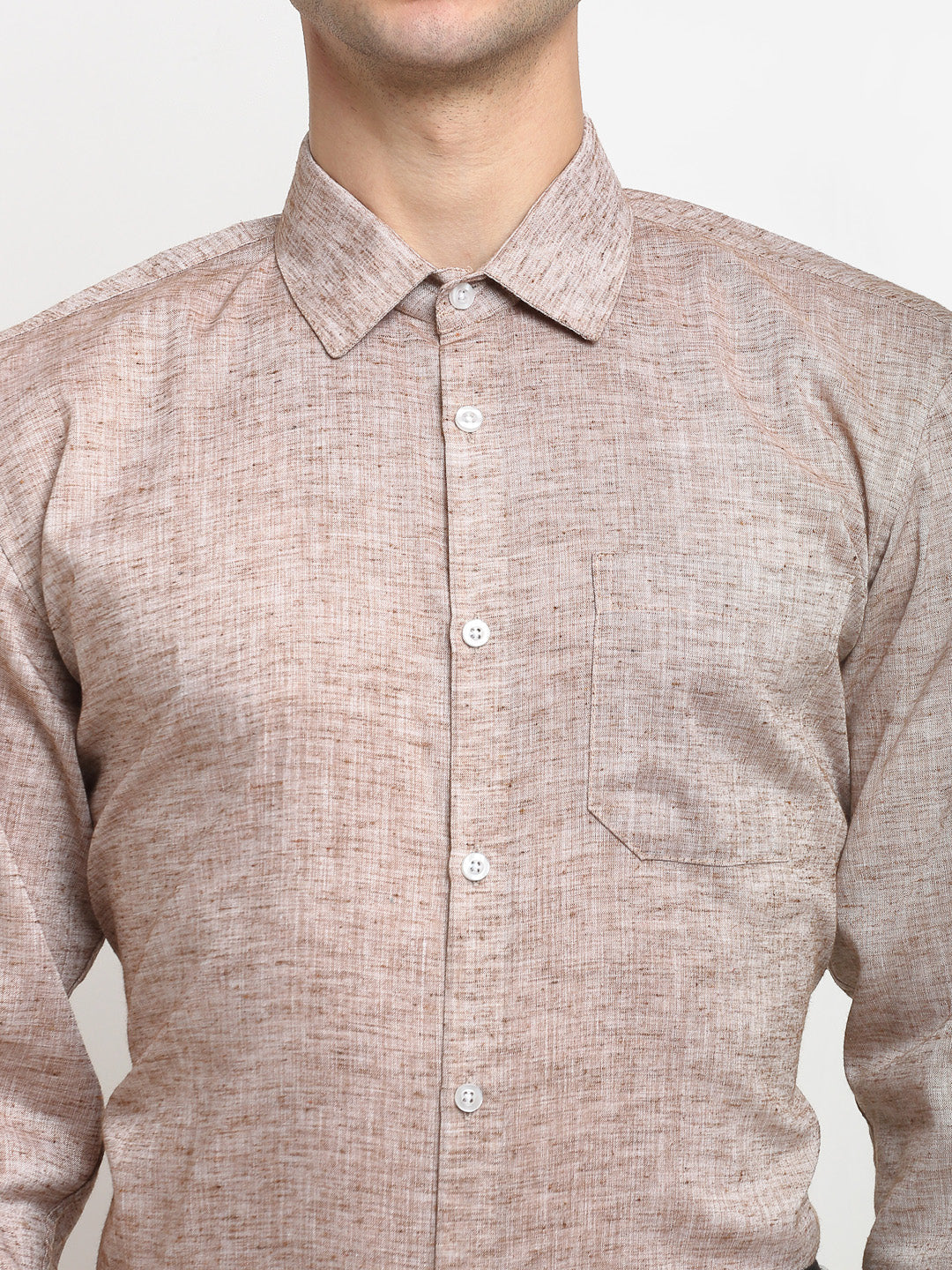 Jainish Rust Men's Solid Cotton Formal Shirt ( SF 782Rust ) - Distacart