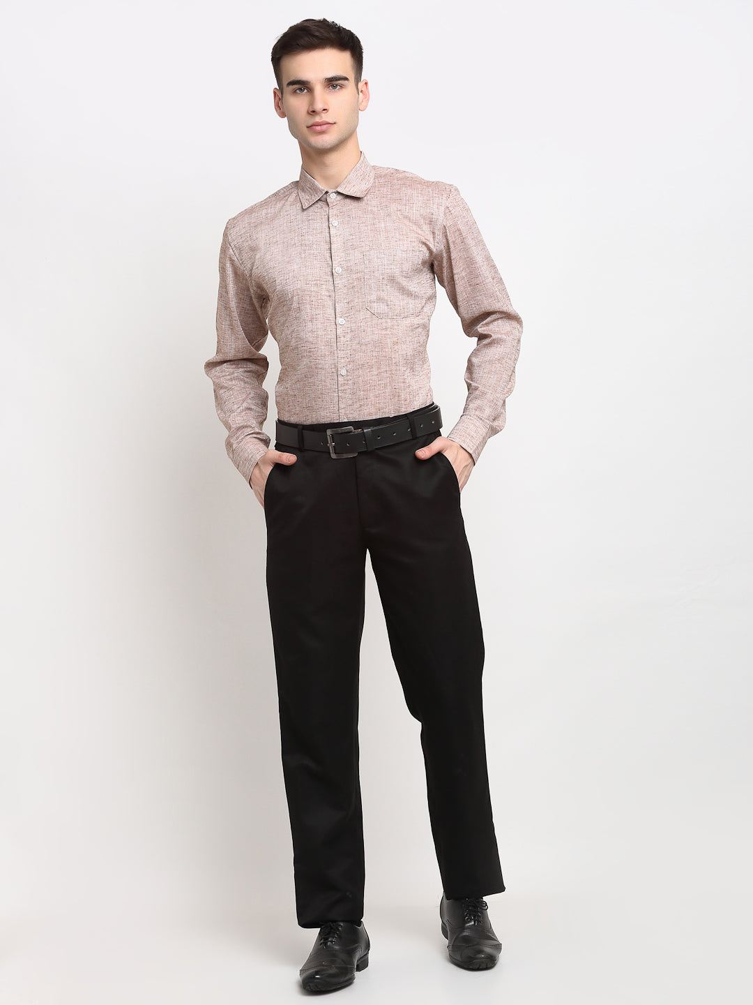 Jainish Rust Men's Solid Cotton Formal Shirt ( SF 782Rust ) - Distacart