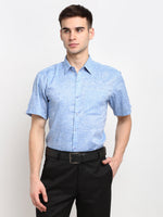 Thumbnail for Jainish Blue Men's Solid Cotton Half Sleeves Formal Shirt ( SF 783Blue ) - Distacart
