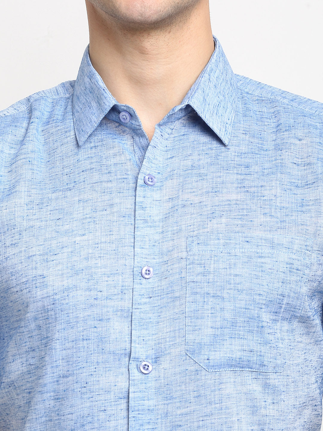 Jainish Blue Men's Solid Cotton Half Sleeves Formal Shirt ( SF 783Blue ) - Distacart