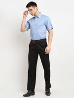 Thumbnail for Jainish Blue Men's Solid Cotton Half Sleeves Formal Shirt ( SF 783Blue ) - Distacart