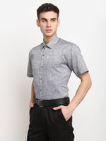 Thumbnail for Jainish Grey Men's Solid Cotton Half Sleeves Formal Shirt ( SF 783Grey ) - Distacart