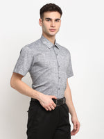 Thumbnail for Jainish Grey Men's Solid Cotton Half Sleeves Formal Shirt ( SF 783Grey ) - Distacart