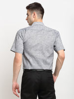 Thumbnail for Jainish Grey Men's Solid Cotton Half Sleeves Formal Shirt ( SF 783Grey ) - Distacart