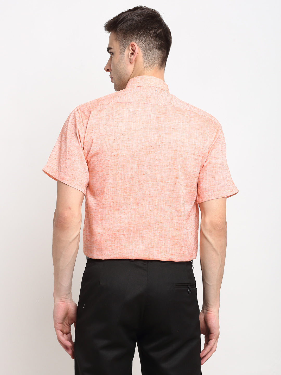 Jainish Orange Men's Solid Cotton Half Sleeves Formal Shirt ( SF 783Orange ) - Distacart