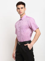 Thumbnail for Jainish Purple Men's Solid Cotton Half Sleeves Formal Shirt ( SF 783Purple ) - Distacart