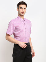 Thumbnail for Jainish Purple Men's Solid Cotton Half Sleeves Formal Shirt ( SF 783Purple ) - Distacart