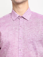 Thumbnail for Jainish Purple Men's Solid Cotton Half Sleeves Formal Shirt ( SF 783Purple ) - Distacart