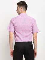 Thumbnail for Jainish Purple Men's Solid Cotton Half Sleeves Formal Shirt ( SF 783Purple ) - Distacart
