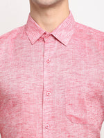 Thumbnail for Jainish Red Men's Solid Cotton Half Sleeves Formal Shirt ( SF 783Red ) - Distacart