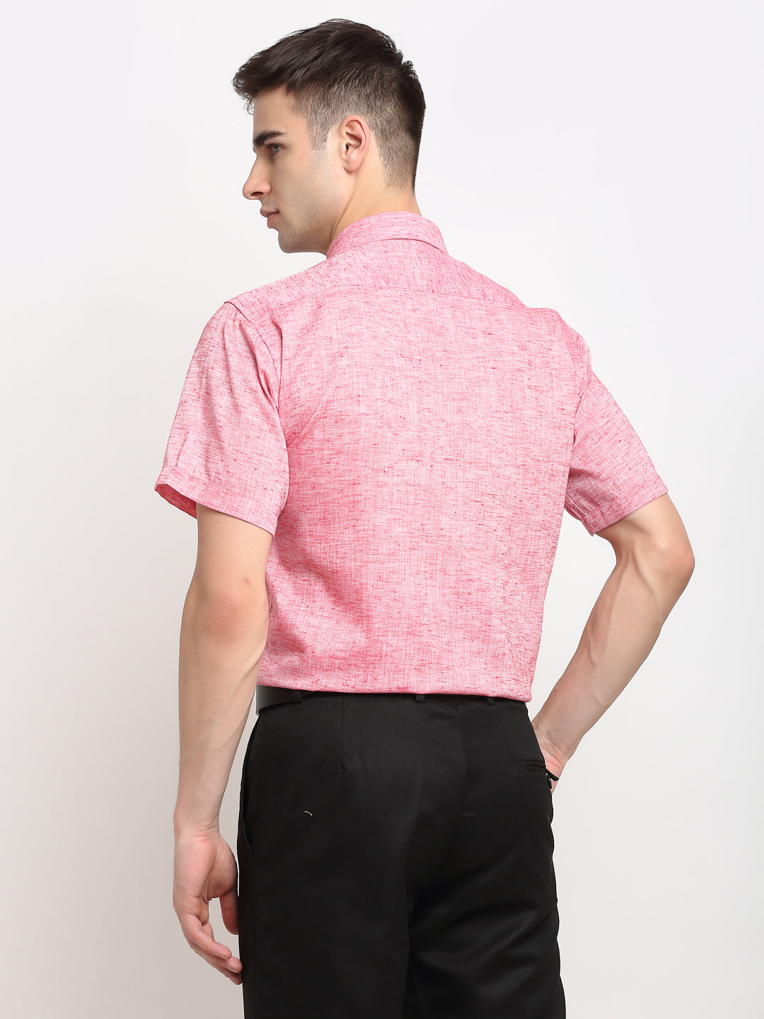 Jainish Red Men's Solid Cotton Half Sleeves Formal Shirt ( SF 783Red ) - Distacart