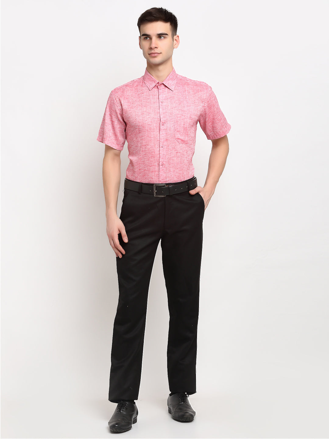 Jainish Red Men's Solid Cotton Half Sleeves Formal Shirt ( SF 783Red ) - Distacart