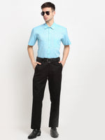 Thumbnail for Jainish Blue Men's Solid Cotton Half Sleeves Formal Shirt ( SF 783Sky ) - Distacart