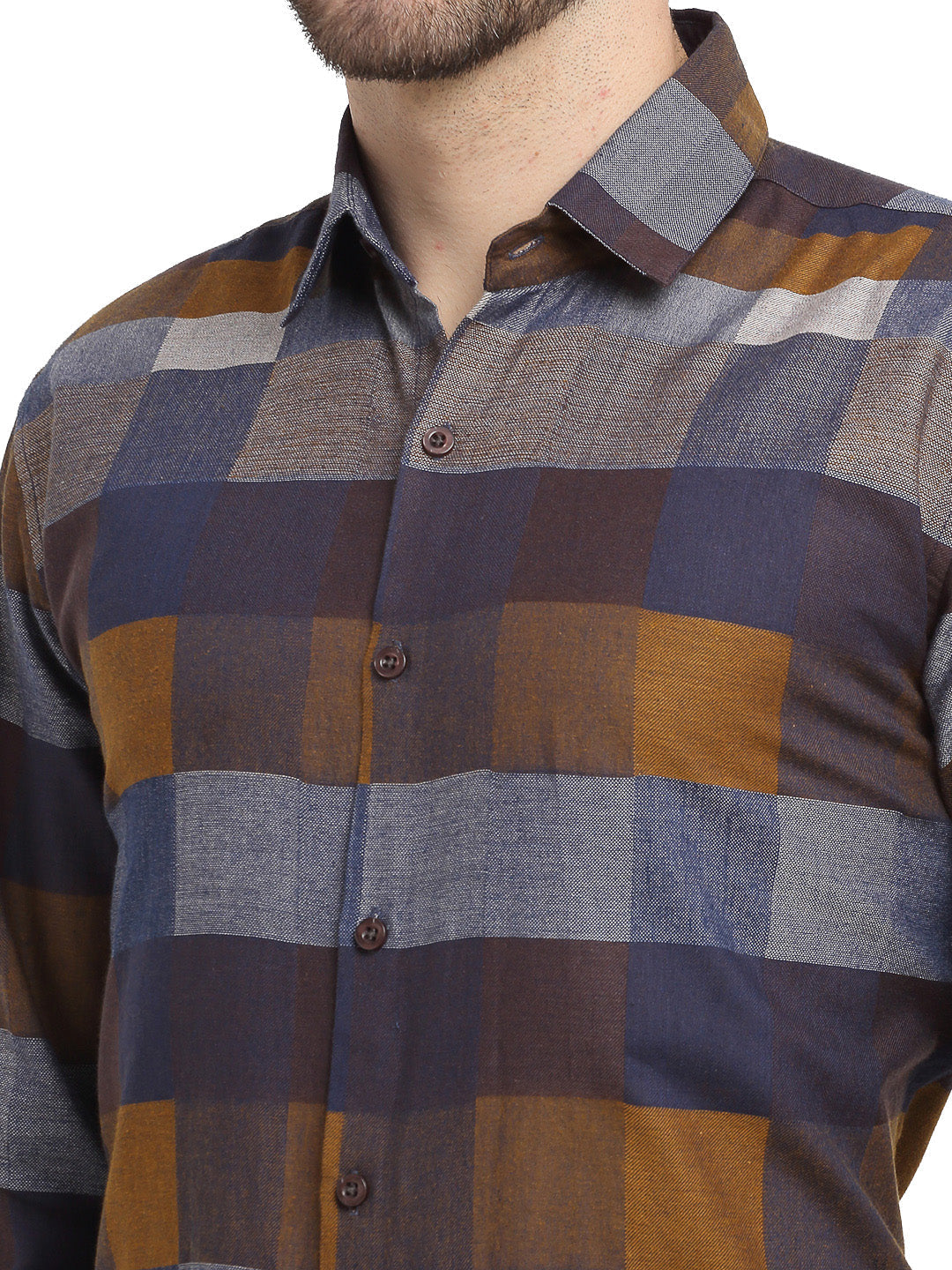 Jainish Multicolor Men's Checked Cotton Formal Shirt ( SF 787Multi ) - Distacart