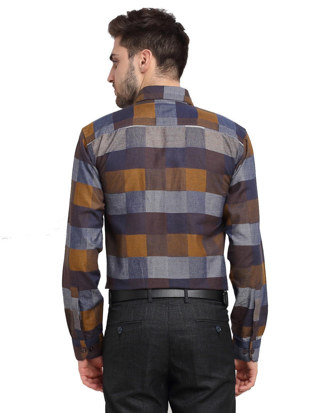 Jainish Multicolor Men's Checked Cotton Formal Shirt ( SF 787Multi ) - Distacart