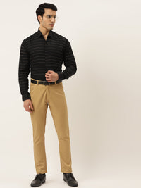 Thumbnail for Jainish Men's Formal Cotton Horizontal Striped Shirt ( SF 790Black ) - Distacart