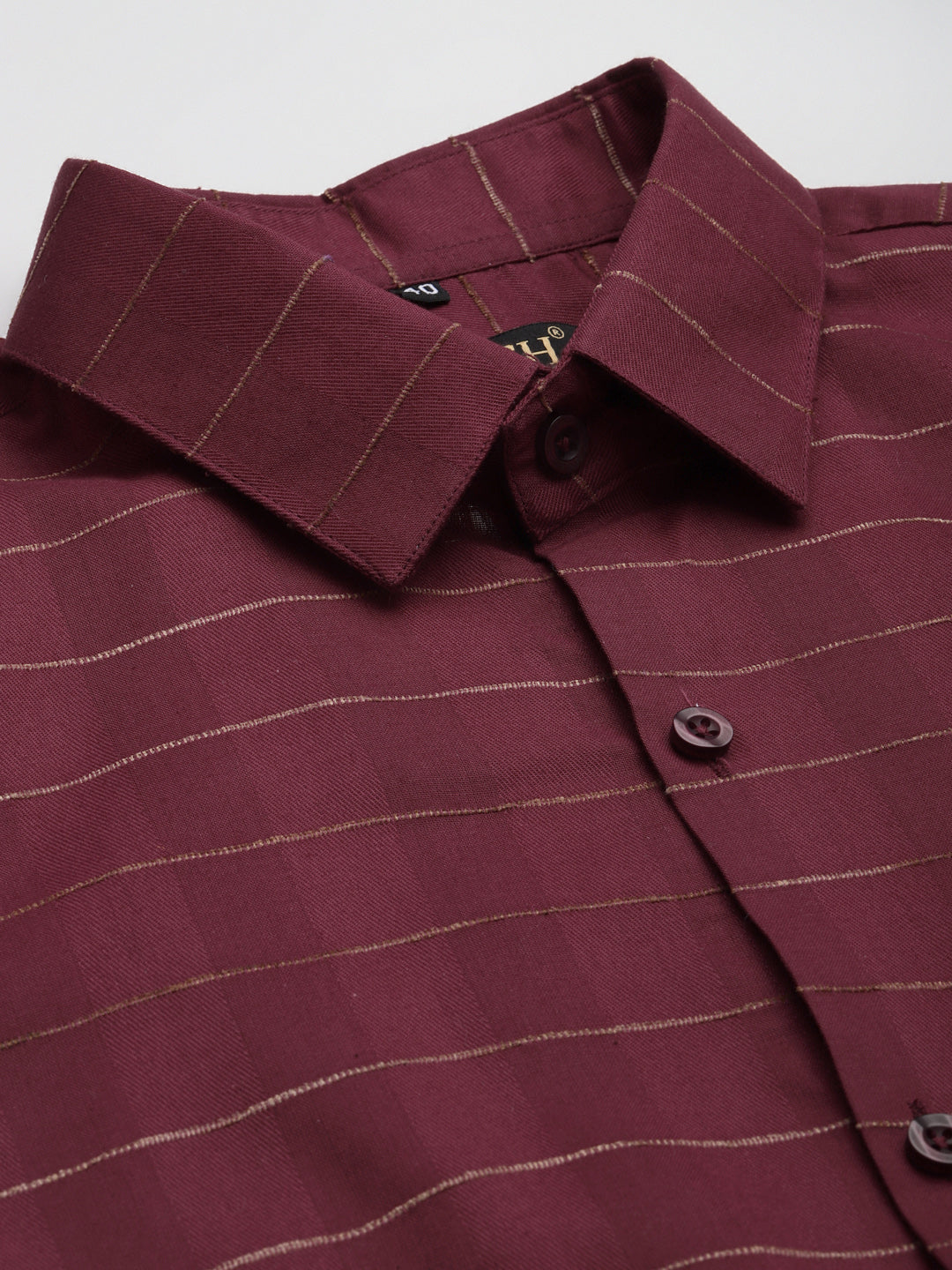 Jainish Men's Formal Cotton Horizontal Striped Shirt ( SF 790Maroon ) - Distacart