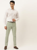 Thumbnail for Jainish Men's Formal Cotton Horizontal Striped Shirt ( SF 790White ) - Distacart