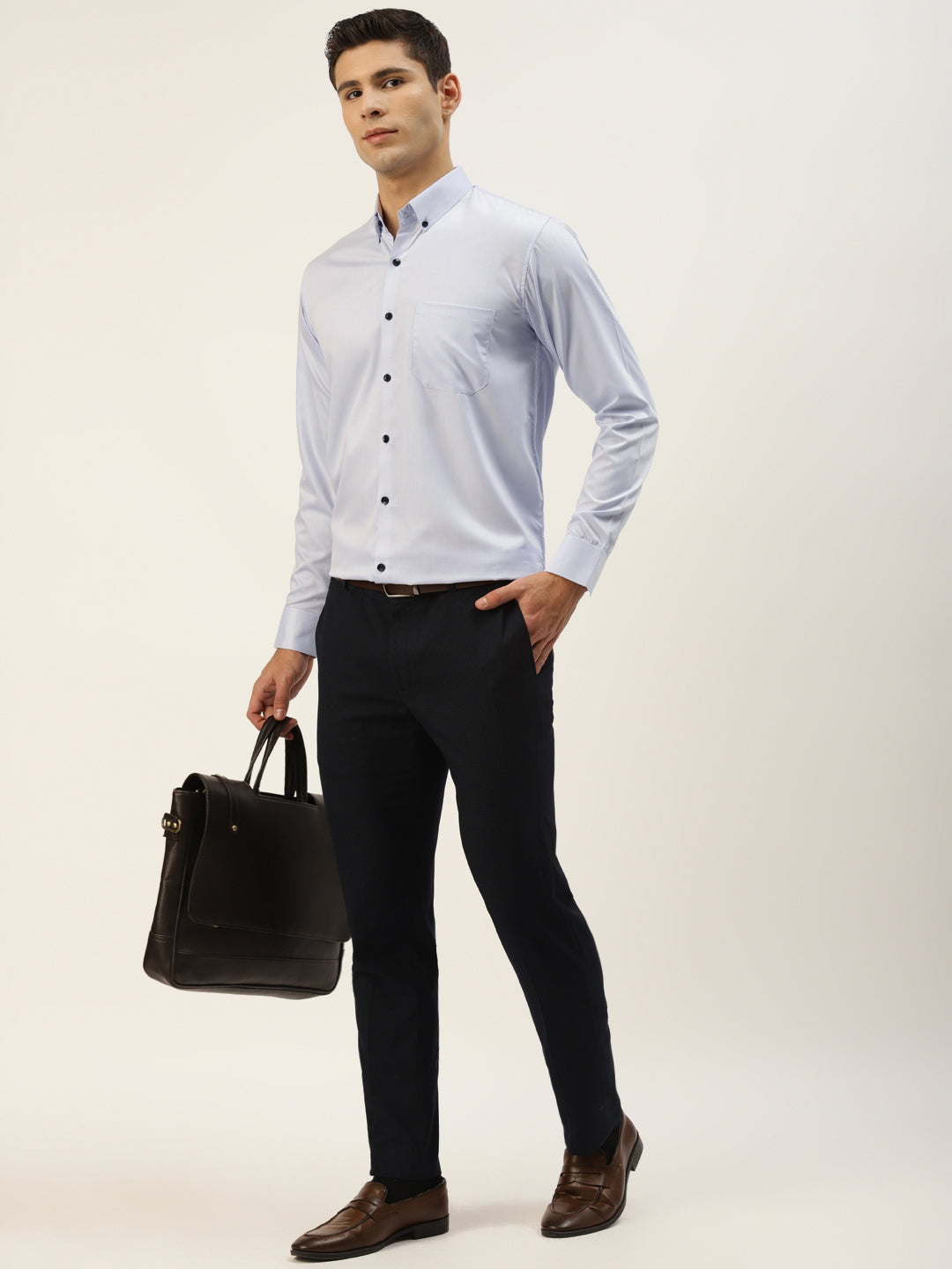 Jainish Men's Solid Formal Cotton Shirt ( SF 792Sky ) - Distacart