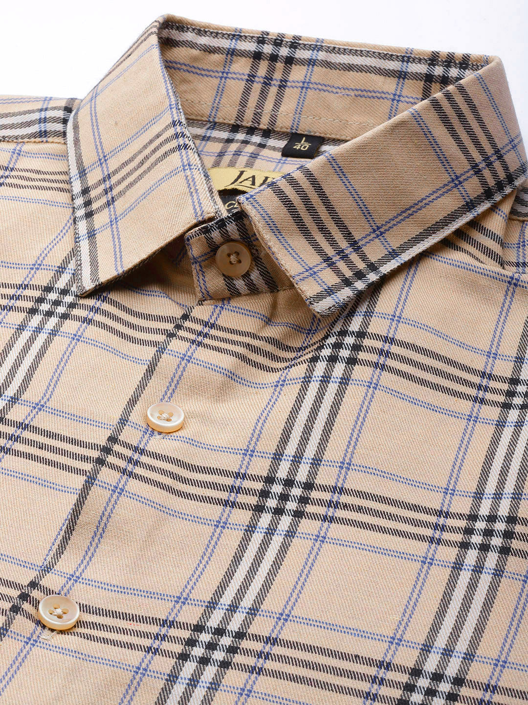 Jainish Men's Cotton Checked Formal Shirts ( SF 793Brown ) - Distacart