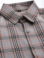 Thumbnail for Jainish Men's Cotton Checked Formal Shirts ( SF 793Grey ) - Distacart