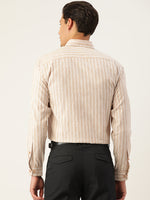 Thumbnail for Jainish Men's Cotton Striped Formal Shirts ( SF 795Beige ) - Distacart