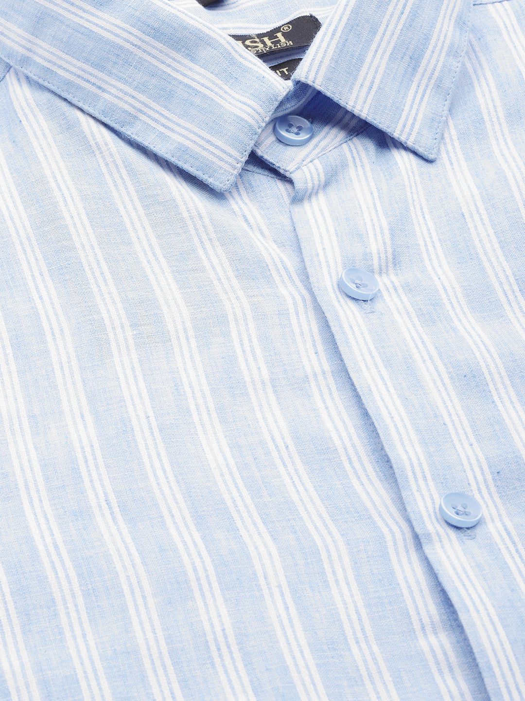 Jainish Men's Cotton Striped Formal Shirts ( SF 795Light-Blue ) - Distacart