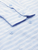 Thumbnail for Jainish Men's Cotton Striped Formal Shirts ( SF 795Light-Blue ) - Distacart