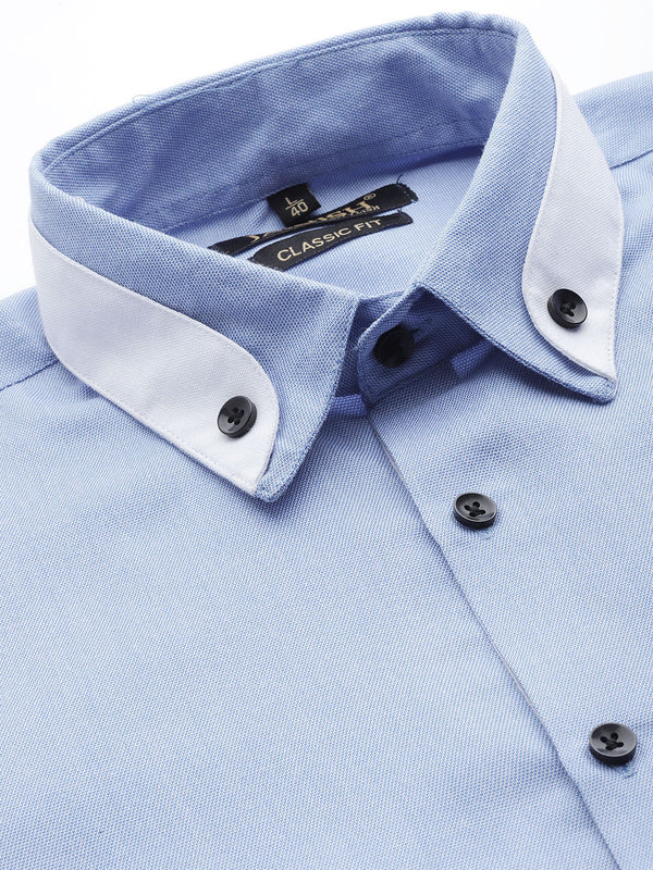 Jainish Men's Cotton Solid Formal Shirts ( SF 796Blue ) - Distacart