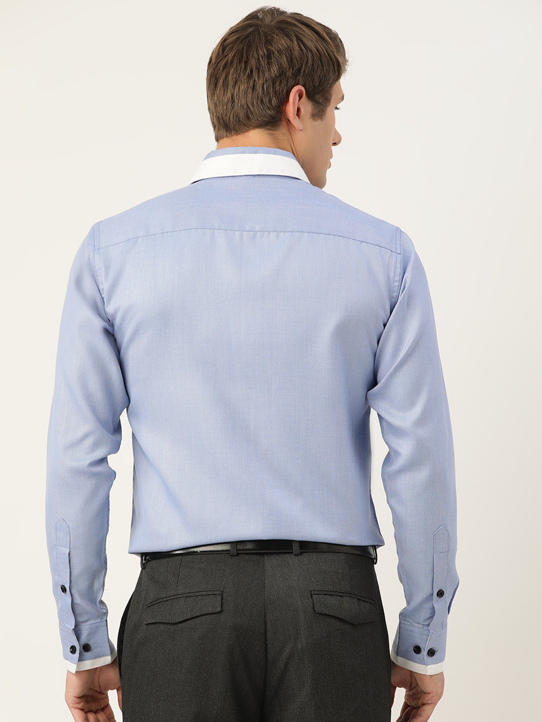 Jainish Men's Cotton Solid Formal Shirts ( SF 796Blue ) - Distacart