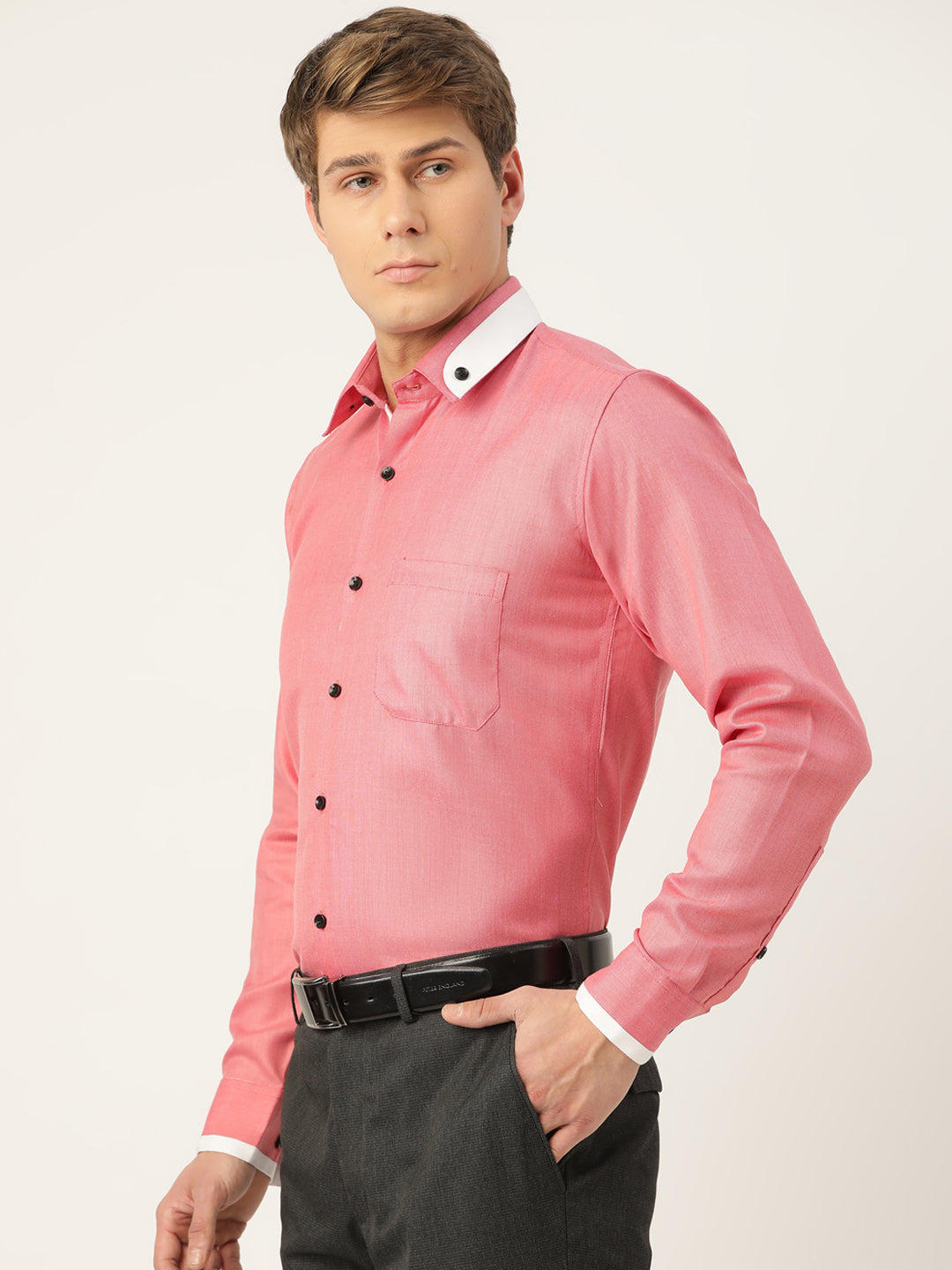 Jainish Men's Cotton Solid Formal Shirts ( SF 796Red ) - Distacart