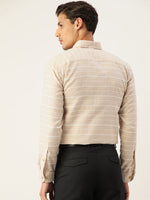 Thumbnail for Jainish Men's Cotton Striped Formal Shirts ( SF 799Cream ) - Distacart
