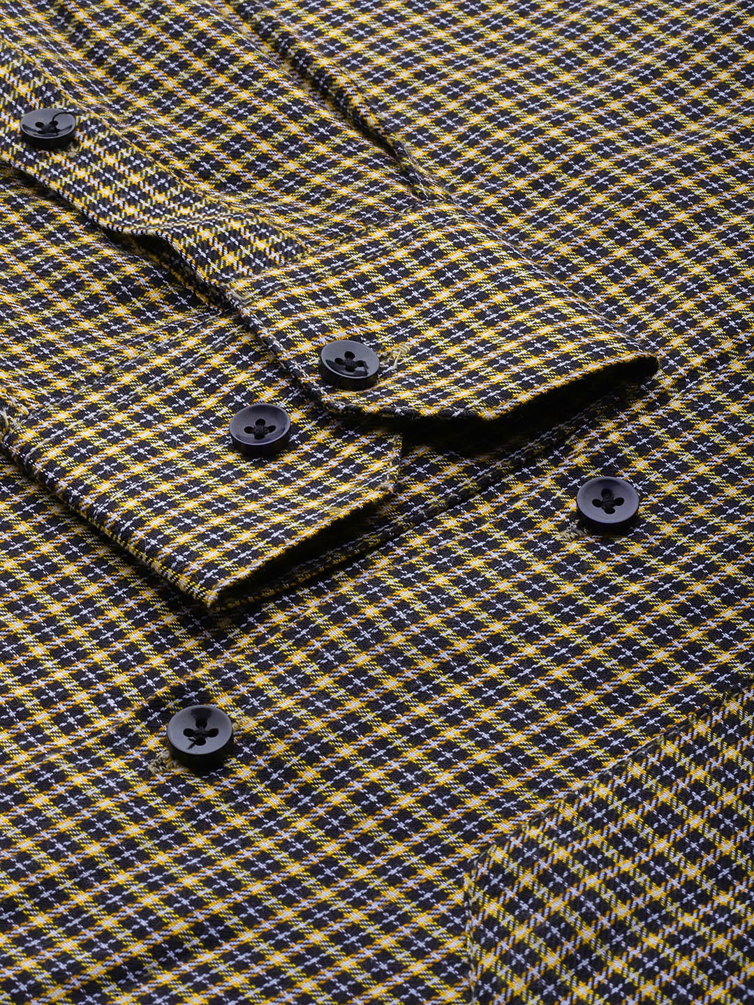 Jainish Men's Cotton Checked Formal Shirts ( SF 804Black ) - Distacart